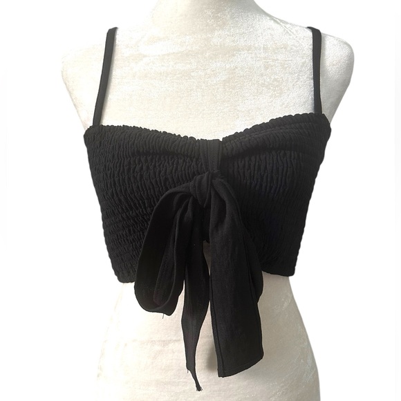 🔺SOLD🔺✨NEW Set✨ Shoedazzle Smocked Wide Leg Pant & Tie Front Crop Top - Large - Picture 8 of 13